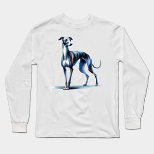 Whippet Watercolor Painting - Beautiful Dog Long Sleeve T-Shirt